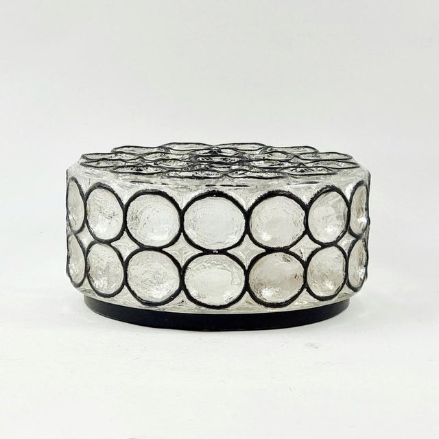 Glass Mid-Century Modern Glass Flush Mounts from Limburg, Germany, 1970s, Set of 2 For Sale - Image 7 of 10