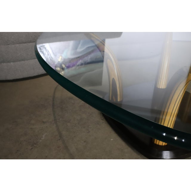 Henredon Wood Tusk Cocktail Table with Glass Top For Sale - Image 10 of 12