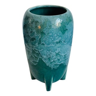 1940s Nelson McCoy Ceramic Vase Signed Art Deco Space Age For Sale