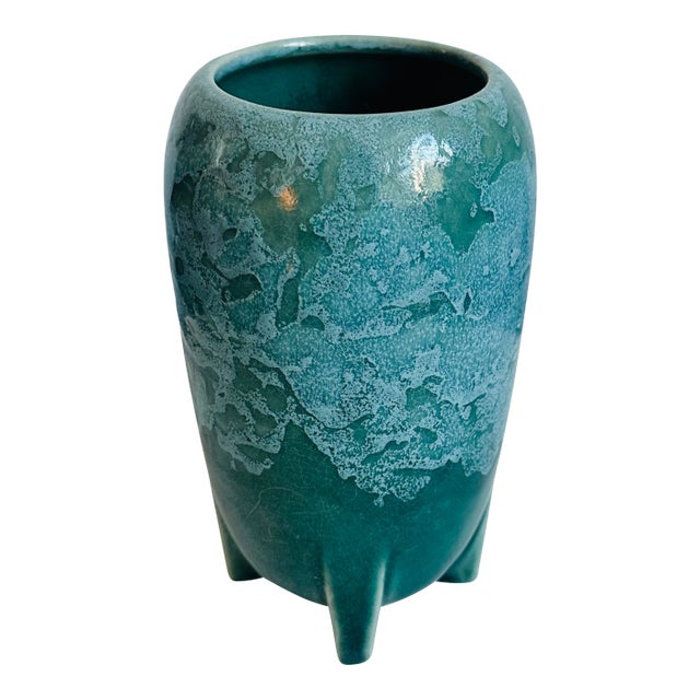 Nelson McCoy Ceramic Vase Signed Art Deco Space Age Mid Century Modern Eames Era For Sale