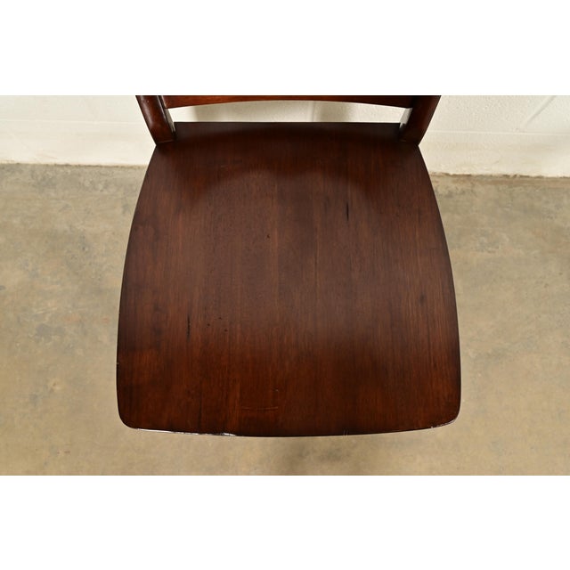Wood English Country Farmhouse Carved Walnut X-Back Dining Chairs, Set of Four For Sale - Image 7 of 12