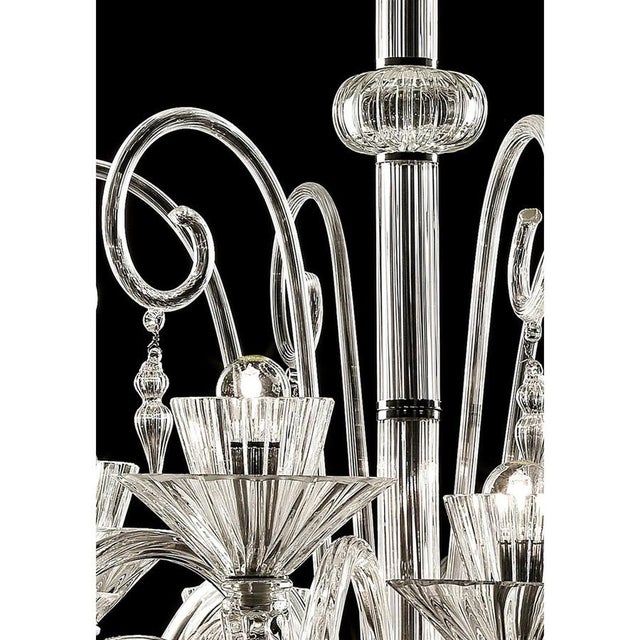 Chandelier in Transparent and Gold Murano Glass by Simoeng for Simoeng For Sale - Image 7 of 8