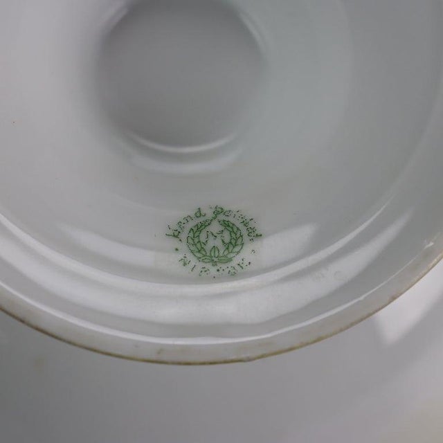 Antique Nippon Hand Painted, Enameled & Gilt Porcelain Centerpiece Bowl C1890 For Sale - Image 9 of 11