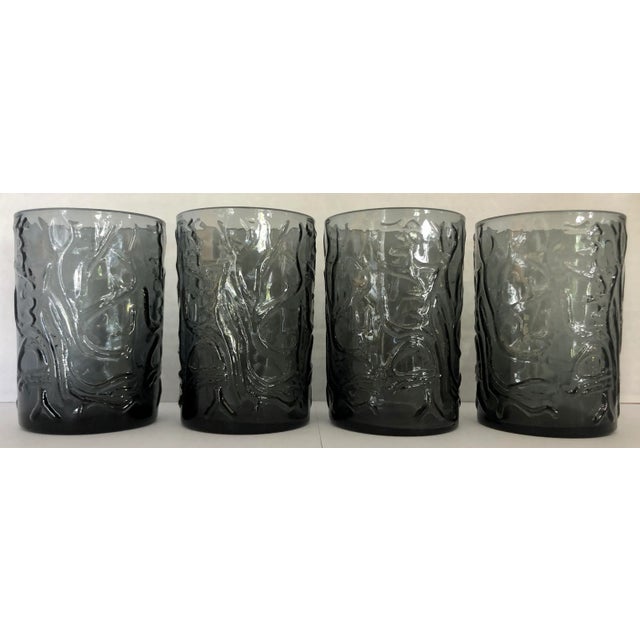 Tree Relief Pattern Glasses/set of 4 For Sale In Miami - Image 6 of 6