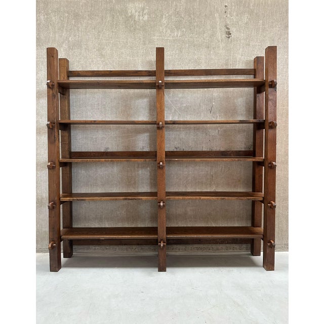 Vintage Brutalist Wabi-Sabi Wall Cabinet in Oak For Sale - Image 6 of 12