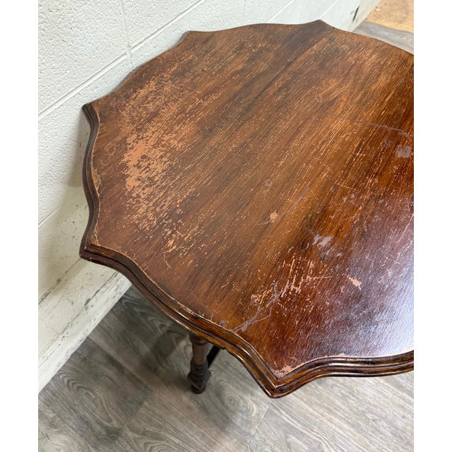 Brown Vintage Jacobean Revival English Tudor Style Oak Side Table Lamp Table For Sale - Image 8 of 10