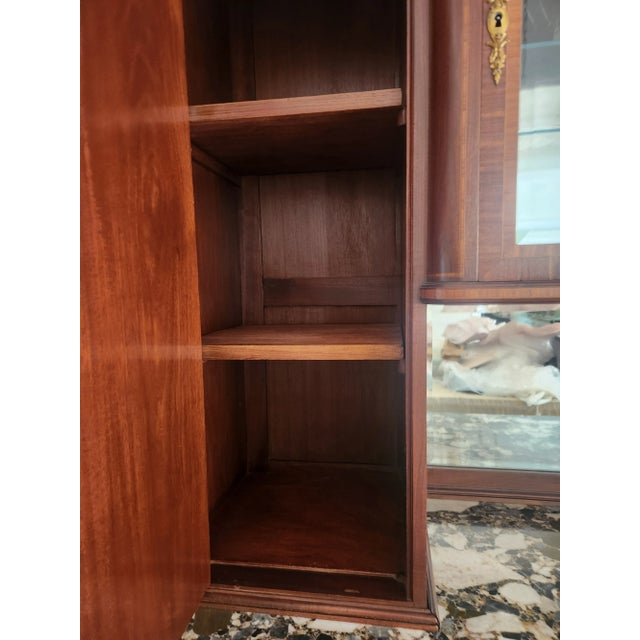 French Louis XVI Style Marble Top Buffet Sideboard Inlay For Sale - Image 4 of 18