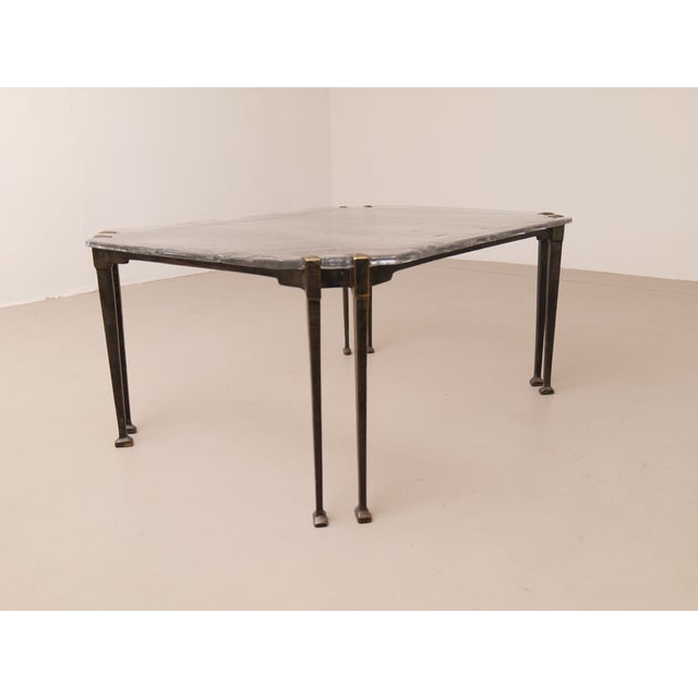 Brutalist Wrought Bronze Coffee Table with Lead Crystal Glass Top by Lothar Klute, 2005 For Sale - Image 9 of 13