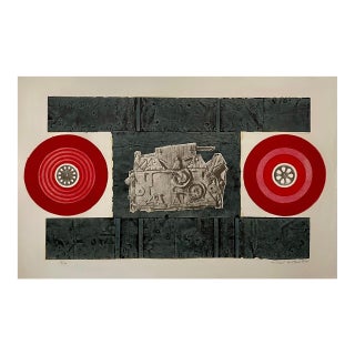 Michael Rothenstein, Ra, Large Michael Rothenstein British Pop Art Color Aquatint Etching Two Circles For Sale