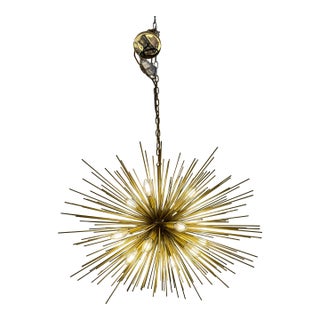 Pottery Barn Explosion Brass Chandelier For Sale