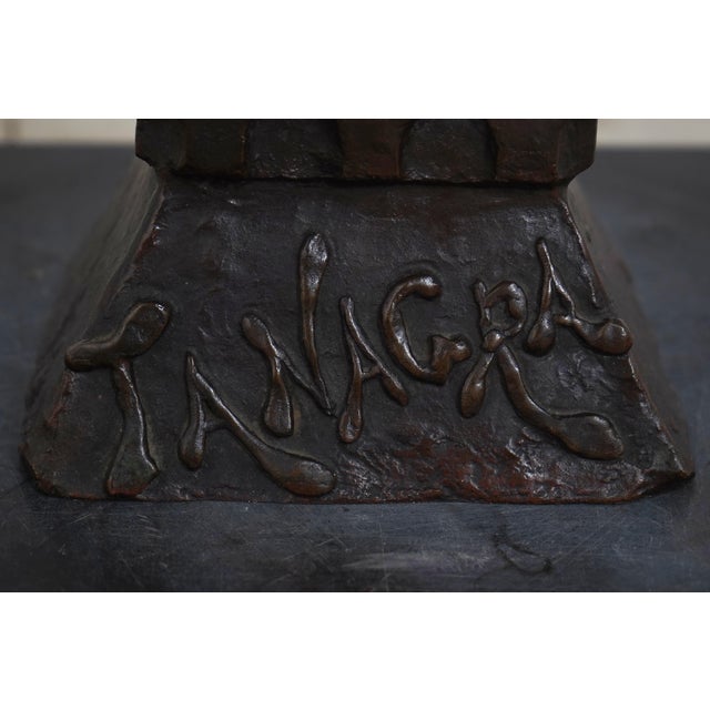 E. Vallanis 19th Century Bronze Bust of Woman on Pedestal - Signed For Sale - Image 10 of 12