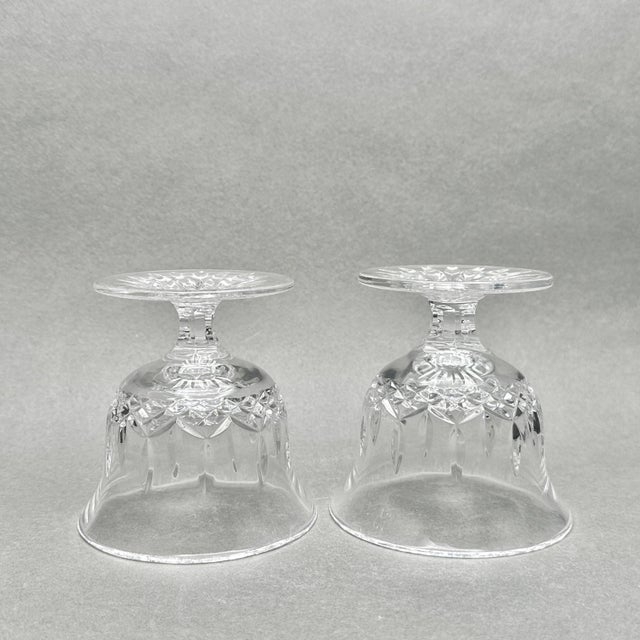 Mid 20th Century Pair of Vintage Waterford Crystal Glandore Pattern Footed Sherbet Dessert Bowls For Sale - Image 9 of 11