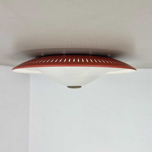 Article: Extra large light with glass shades. ceiling light Origin: Italy Age: 1950s. Original 1950s modernist Italian...