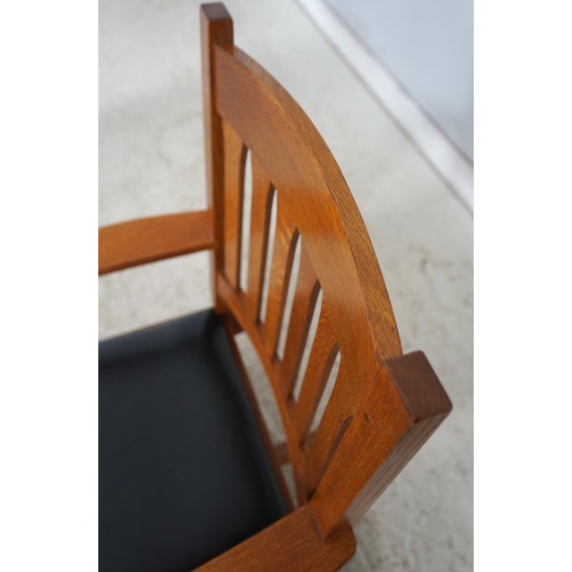 Stickley Arts & Crafts Mission Oak Office Chair For Sale - Image 13 of 18