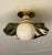Wavy Brass Flush Mount Light With Alabaster Globe For Sale - Image 9 of 13