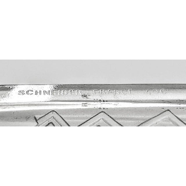 Metal Pair of French Art Deco Sconces Signed by Schneider For Sale - Image 7 of 8