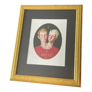 Authentic Gucci Lithograph Fashion Advertisement, Framed
