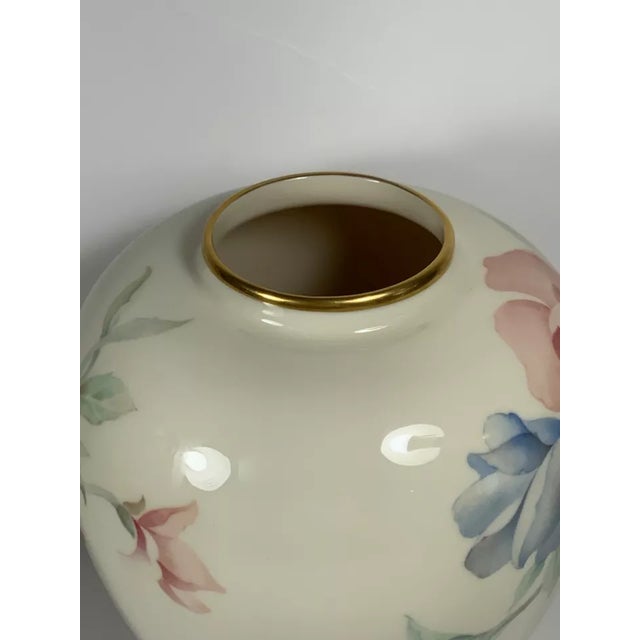 1990s Vintage Lenox Chatsworth Porcelain Floral Vase For Sale - Image 5 of 5