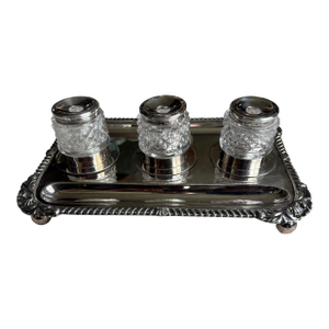 Sheffield Silver Plate Inkwell, 19th Century