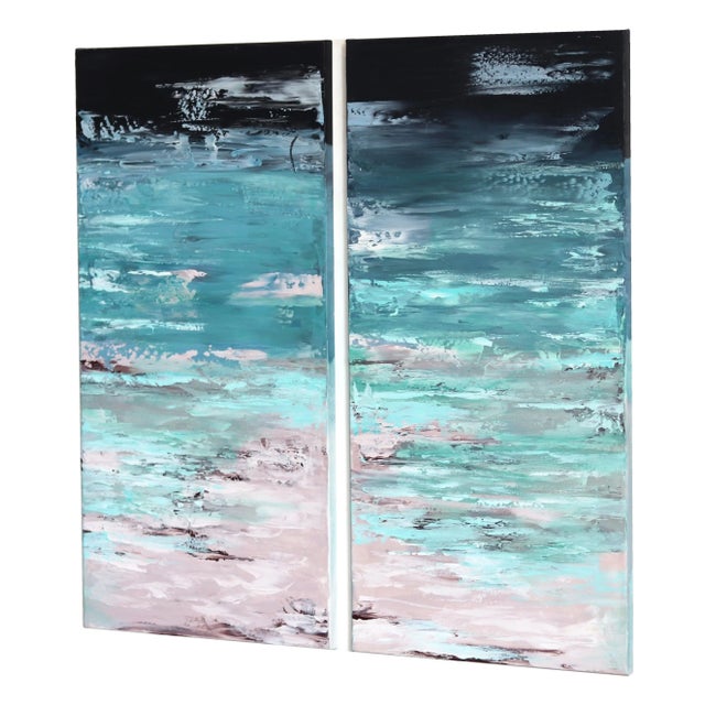 "Ocean California (Diptych)" Original Artwork by Ivana Milosevic - 2 Pieces For Sale In Los Angeles - Image 6 of 10