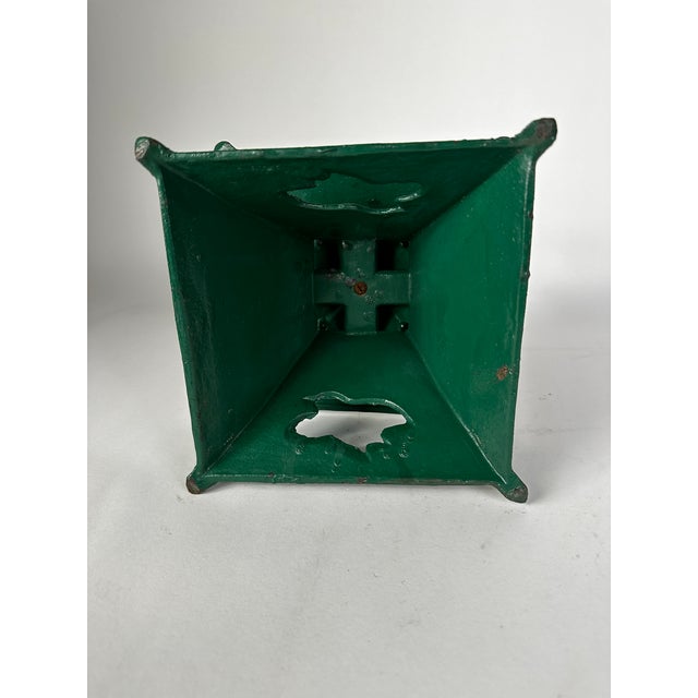 Japanese Vintage Cast Iron Green Lantern For Sale In Chicago - Image 6 of 6