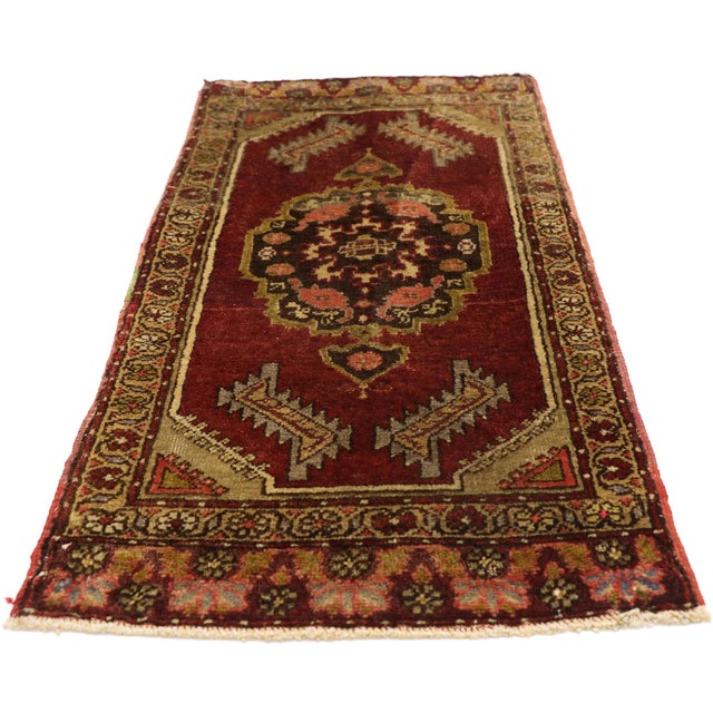 Jacobean Vintage Turkish Yastik Rug - 01'06 X 03'03 For Sale - Image 3 of 8