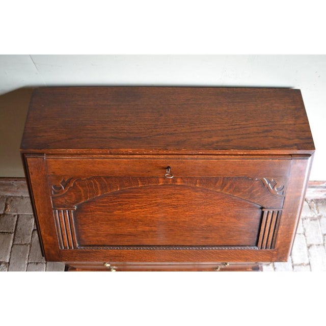 2000 - 2009 Antique Oak Ladies Secretaire For Sale - Image 5 of 13