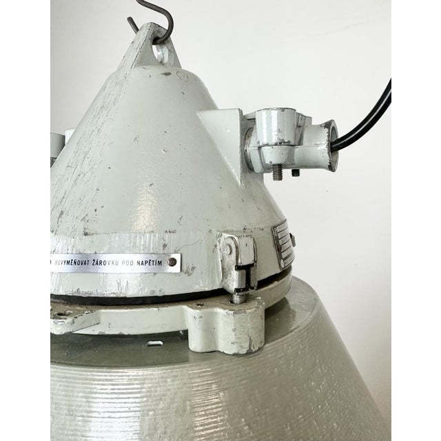 Metal Industrial Explosion Proof Ceiling Lamp with Aluminium Shade from Elektrosvit, 1970s For Sale - Image 7 of 17