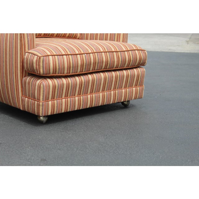 1970s Style Striped Club Chairs - a Pair For Sale - Image 10 of 12