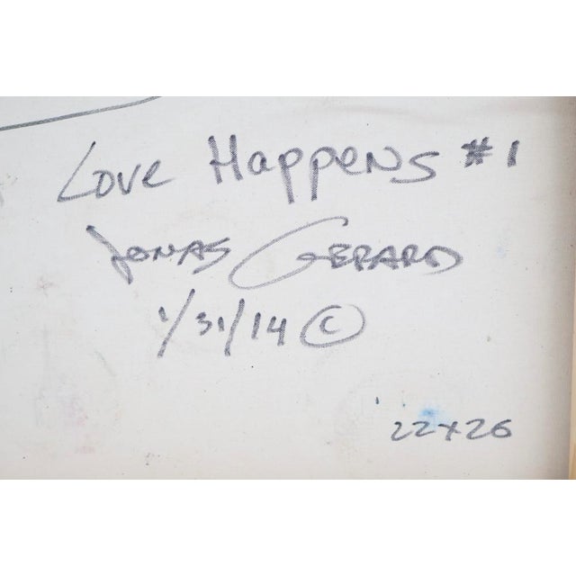 Jonas Gerard (1941–2020) – “Love Happens #1” – Original Signed Oil on Canvas, 2014 – 22” X 26” For Sale - Image 10 of 12