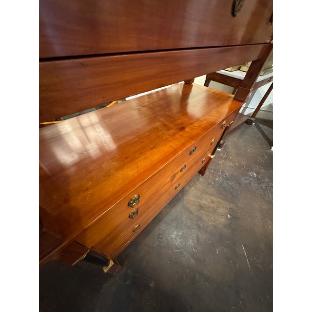 Pair of French Empire Walnut Commodes For Sale - Image 9 of 11