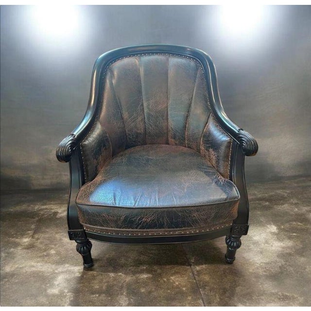 Elevate Your Living Space With the Timeless Elegance of Leather Accent Chair Set. For Sale - Image 9 of 9