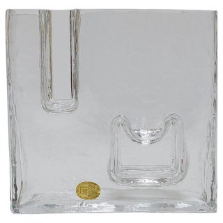 Op Art Ice Glass Vase attributed to Claus Josef Riedel, Austria, 1970s For Sale