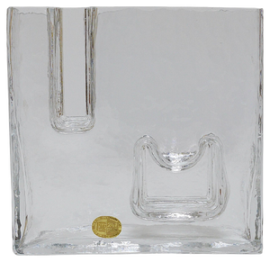 Op Art Ice Glass Vase attributed to Claus Josef Riedel, Austria, 1970s