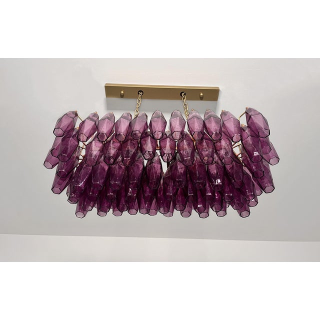 Amethyst Murano Glass Poliedri Chandelier by Carlo Scarpa, 1990s For Sale - Image 4 of 18