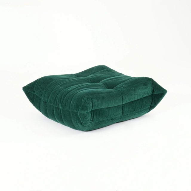 Vintage Ligne Roset Togo 3-Piece Lounge in Emerald Corduroy - Restored For Sale - Image 12 of 18