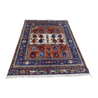 Rust Kazak Style Hand-Knotted Wool Area Rug For Sale