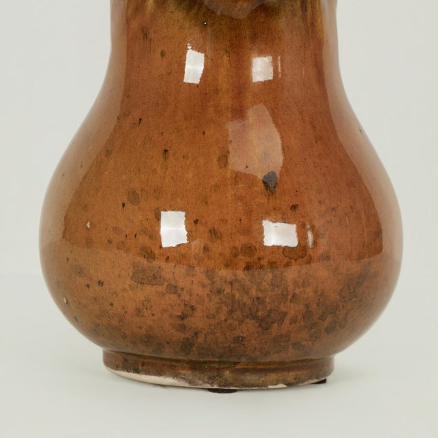 Brown Antique English Earthenware Monkey Water Pitcher For Sale - Image 8 of 13