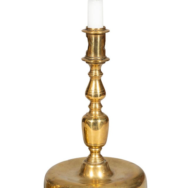 Baroque Pair of European Baroque Brass Candlesticks For Sale - Image 3 of 5