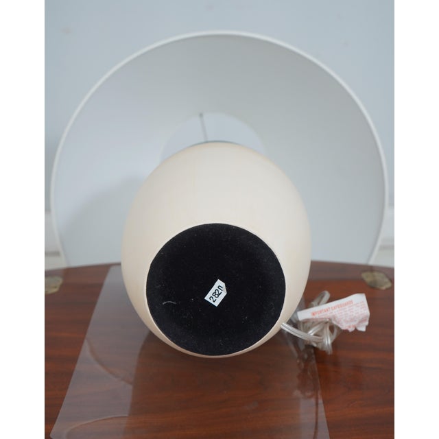 Pair Modern Style Ceramic Table Lamps W. Shade For Sale - Image 12 of 12