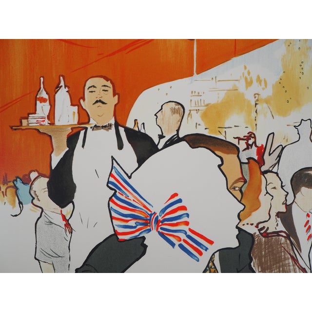 En terrasse Lithograph by René Gruau For Sale - Image 4 of 8