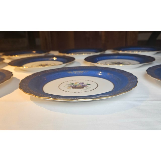 Cornflower Blue Late 19th Century Copeland for Tiffany Bluebell Bowls - Set of 11 For Sale - Image 8 of 15
