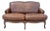 Vintage Leather Loveseat After Restoration Hardware, Usa For Sale