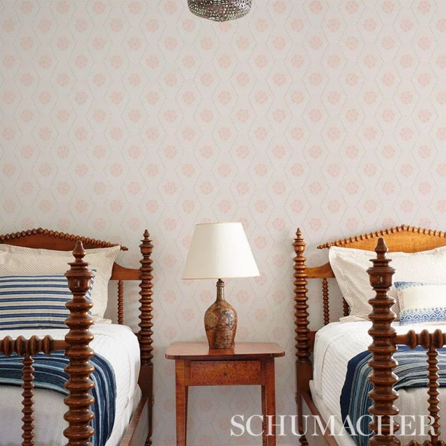Modern Sample - Schumacher Hive Bloom Wallpaper in Blue For Sale - Image 3 of 4
