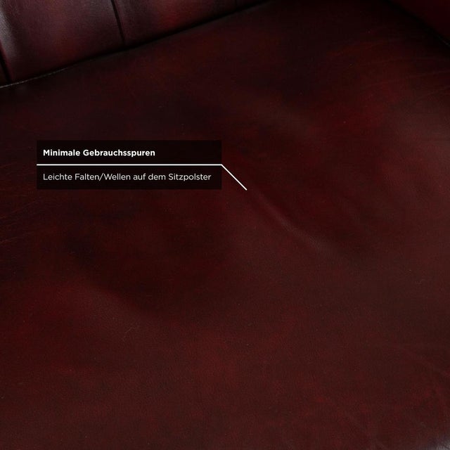 Leather and Wood Chesterfield Armchairs and Ottoman, Set of 2 For Sale - Image 13 of 18