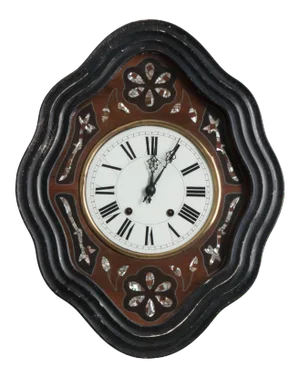 French 19th Century Napoleon III Mother-of-Pearl Inlay Wall Clock