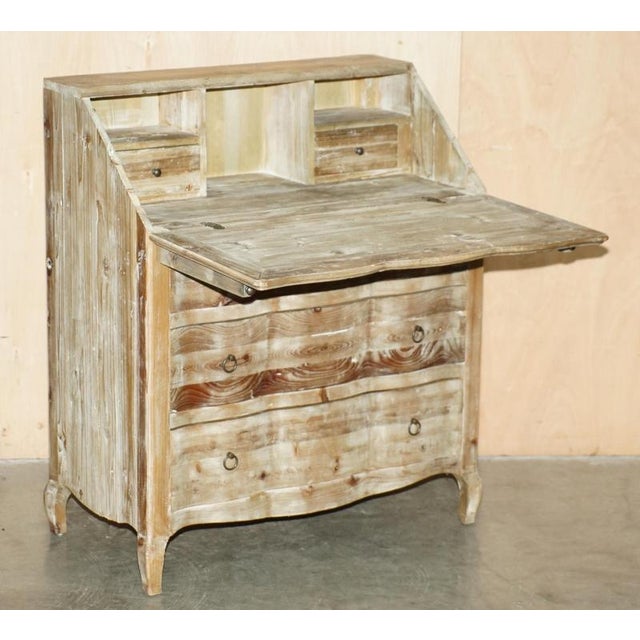 Swedish Rustic Hand-Painted Pine Drop Front Chest of Drawers witht Secretary For Sale - Image 14 of 18