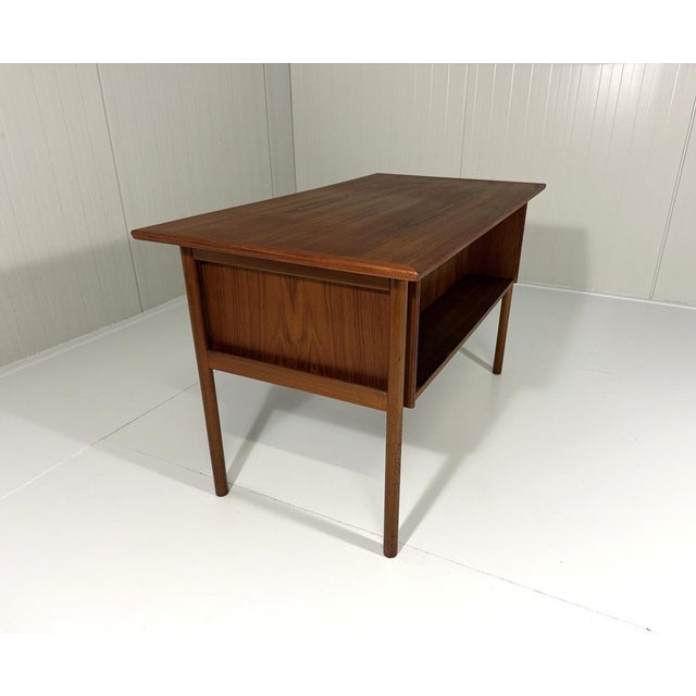 Brown Teak Freestanding Desk by Gunnar Nielsen Tibergaard for Tibergaard, Denmark, 1960s For Sale - Image 8 of 15