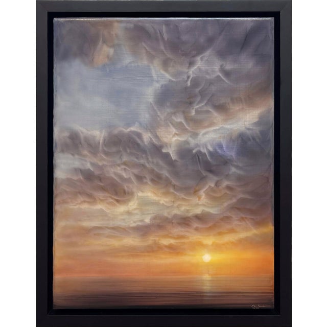 Shine Again by Brian Sostrom | Acrylic on panel of a sunset over the ocean with clouds For Sale