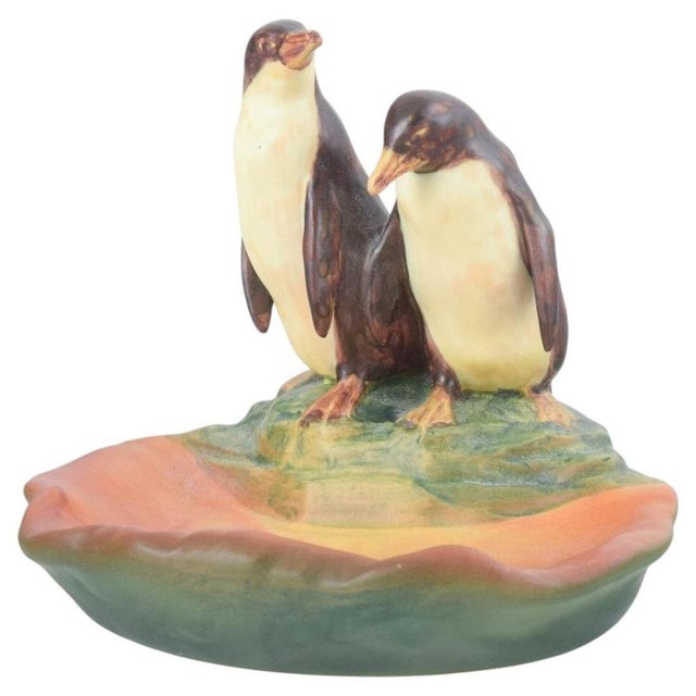 1920s Ceramic Bowl with Two Penguins from Ipsens Enke, Denmark, 1920s For Sale - Image 5 of 5